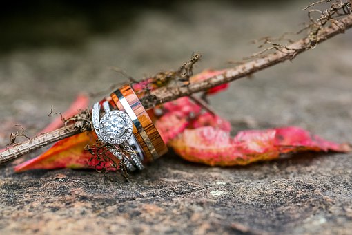 wooden diamond ring