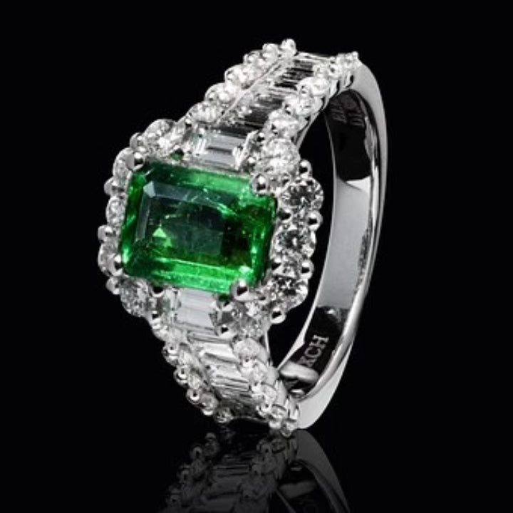 Green Pearl diamond ring