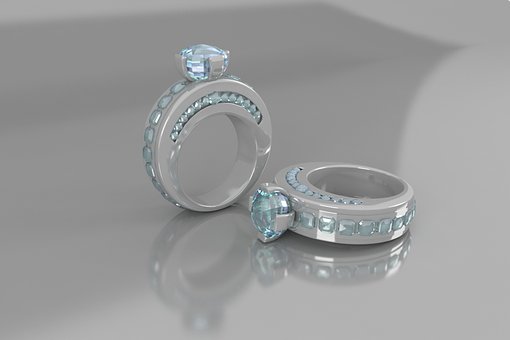metal blue stone ring