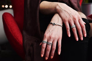 metal with embedded diamond ring